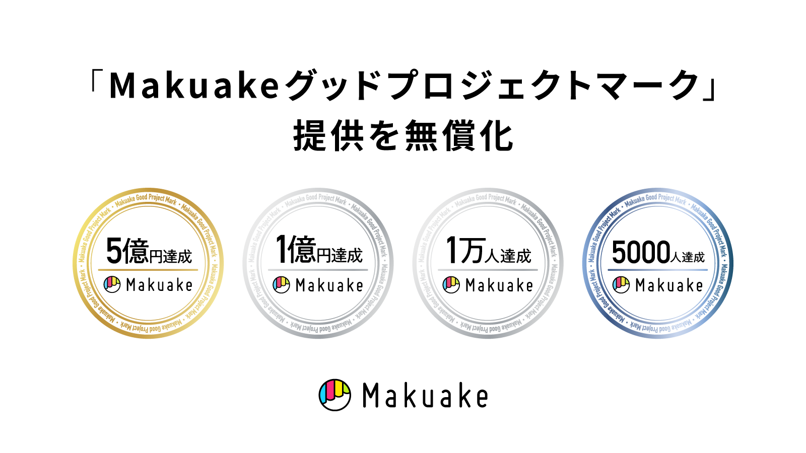 「Makuake」での実績を示し一般販売時の販売促進を後押しする「Makuakeグッドプロジェクトマーク」の提供を無償化 〜さらなる利用促進により実行者支援を加速〜